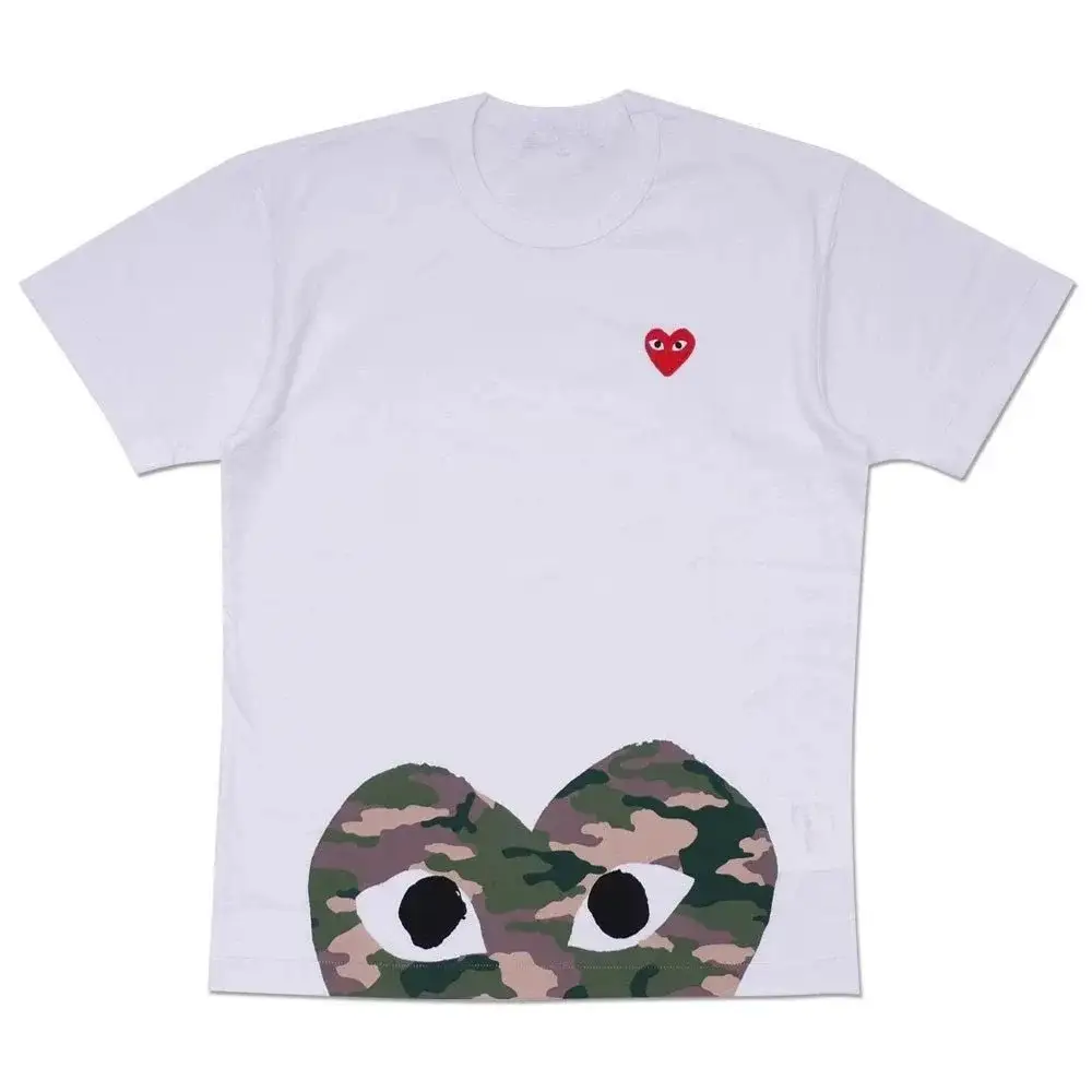 Comme des Garçons PLAY Half Camo Heart T-Shirt White
