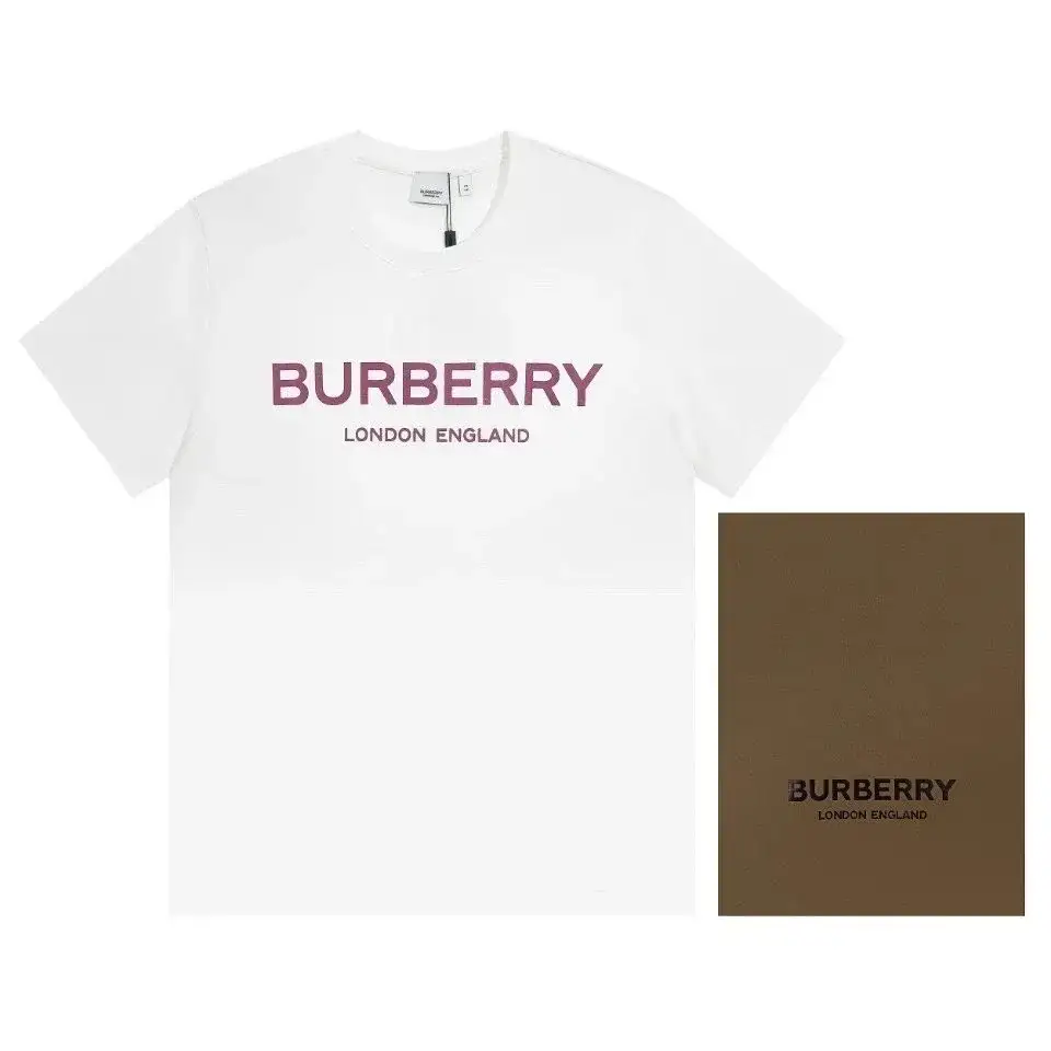 Burberry London England Logo T-Shirt White Mauve