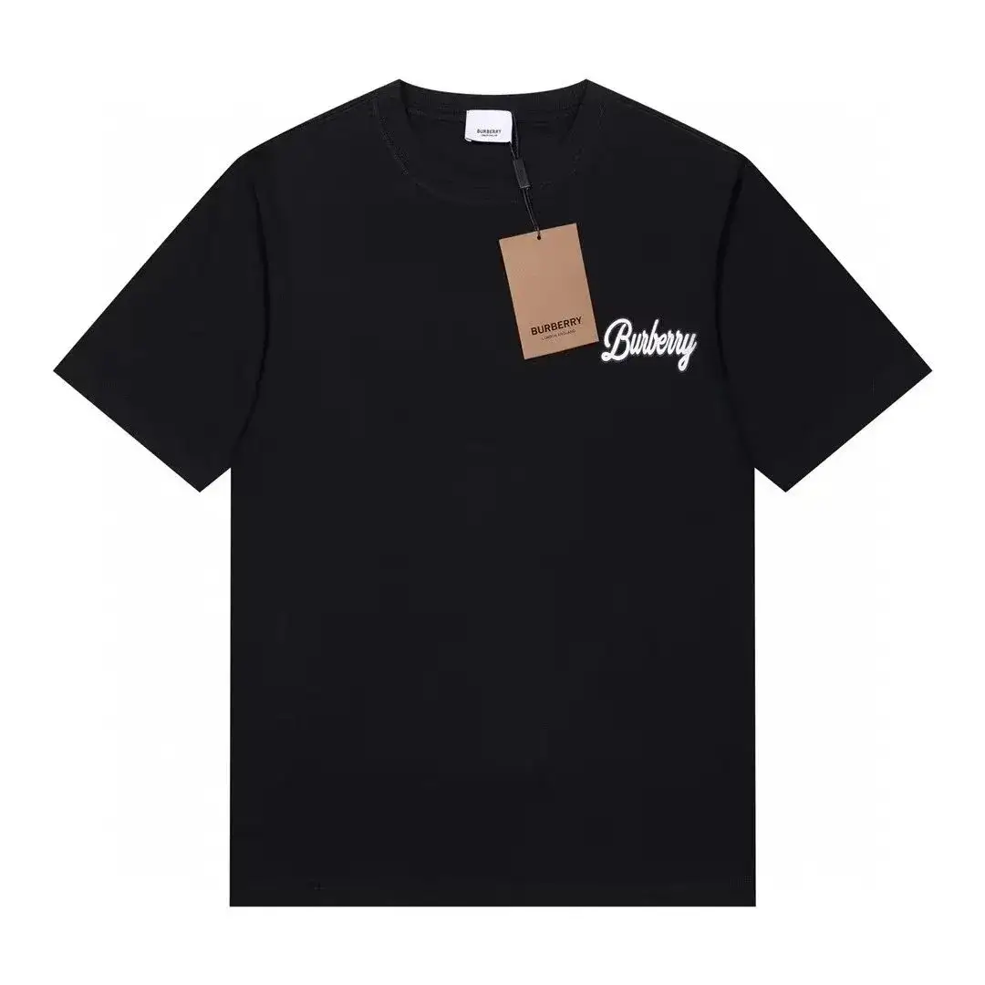Burberry Cursive Script Logo T-Shirt Black White