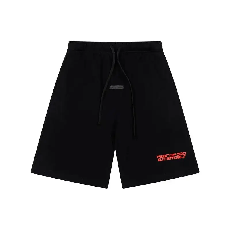 Fear of God Essentials Graphic Sweatshorts Black Red