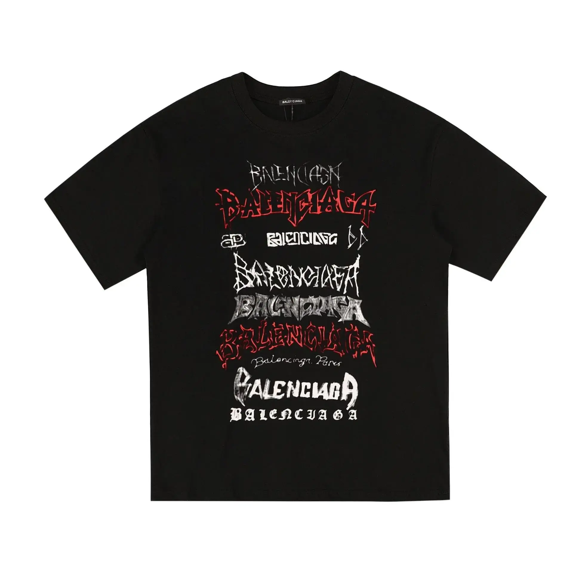 Balenciaga Multi Metal Logo T-Shirt Black