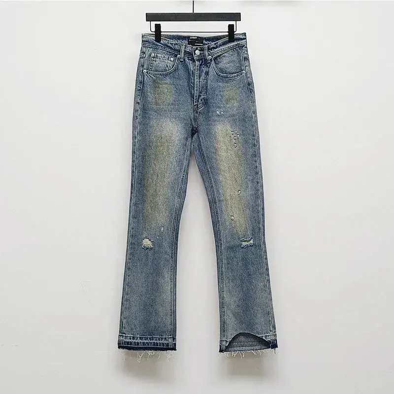 Represent Kick Flare Denim (distressed destroyed and slightly flared jeans)