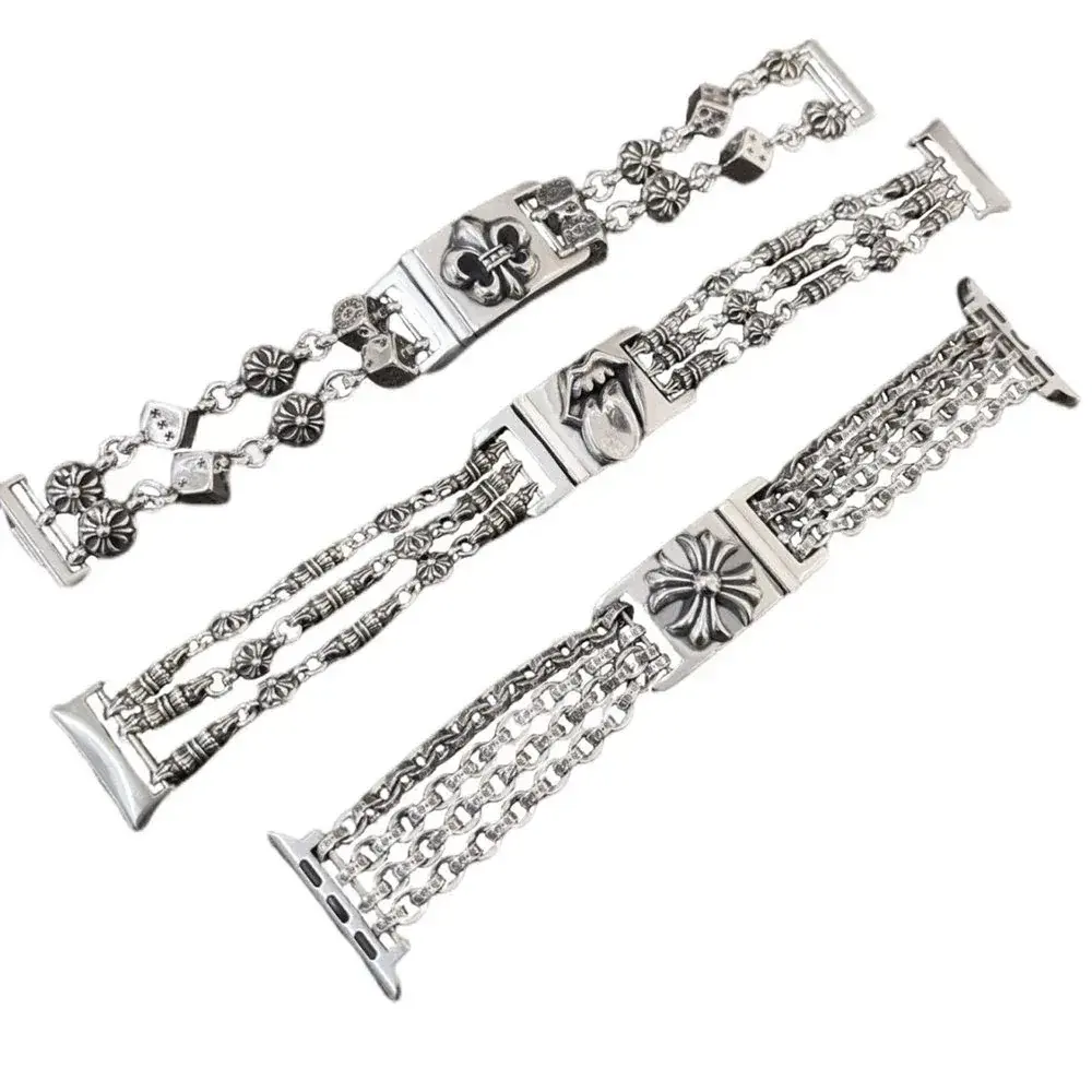 Chrome Hearts-Style Metal Apple Watch Band