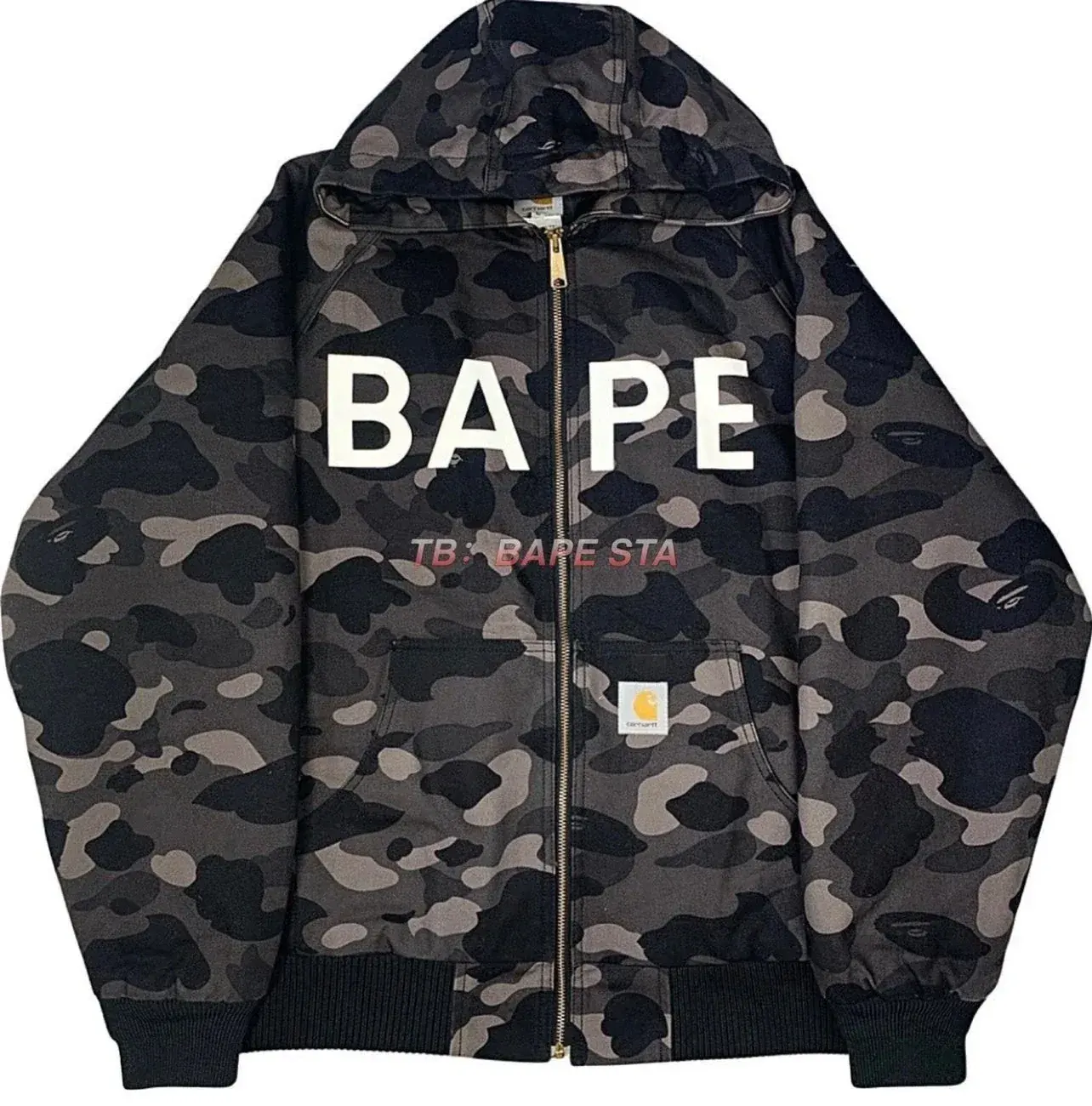 Bape Camo Logo Zip-Up Hoodie