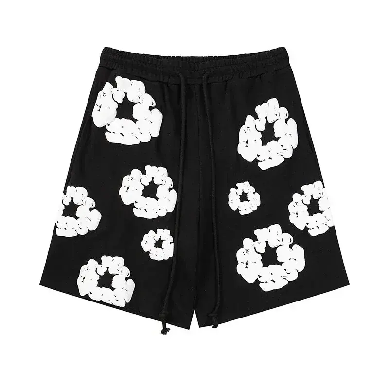 Denim Tears-Style "Cotton Wreath" Foam Print Shorts