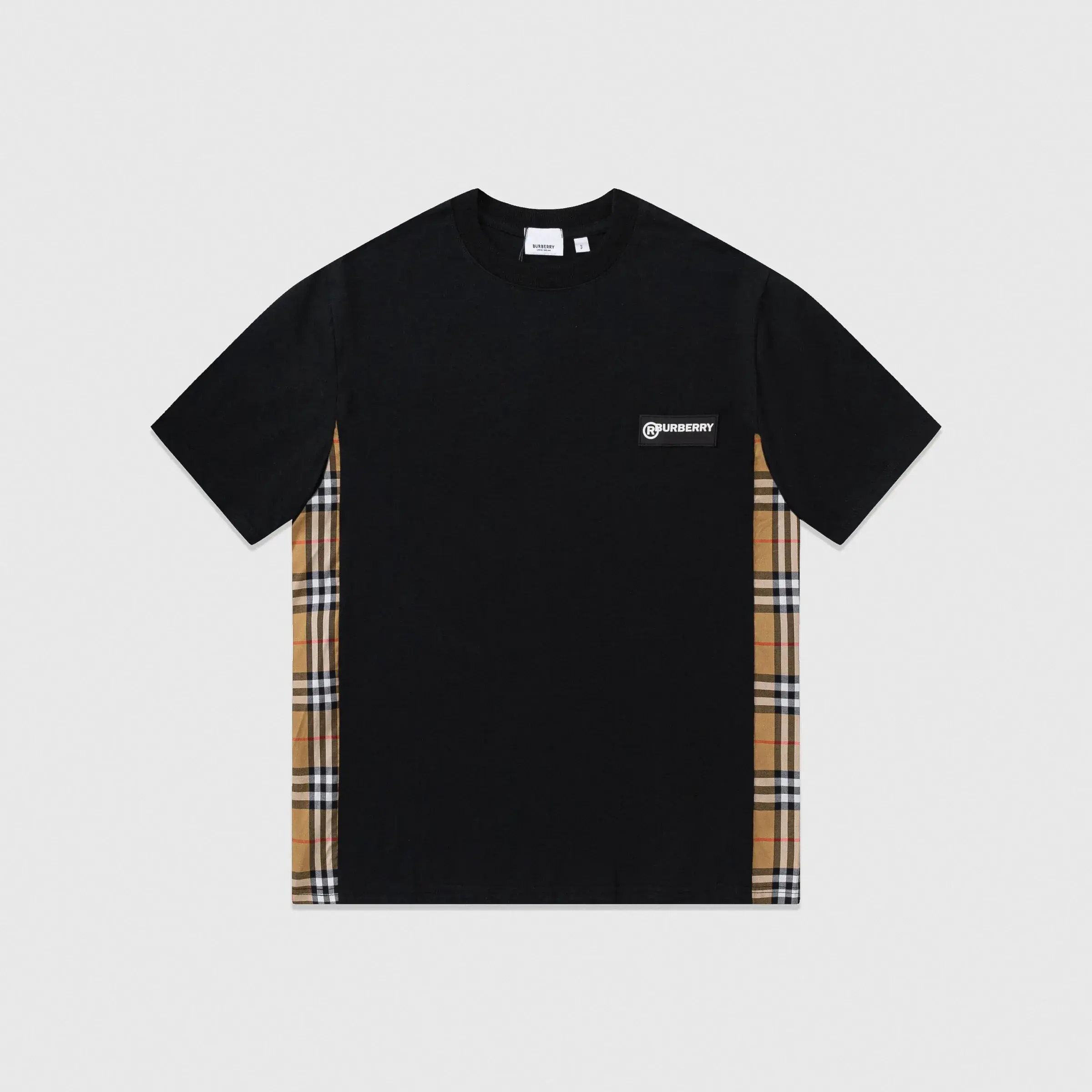 Burberry Vintage Check Panel Black T-Shirt