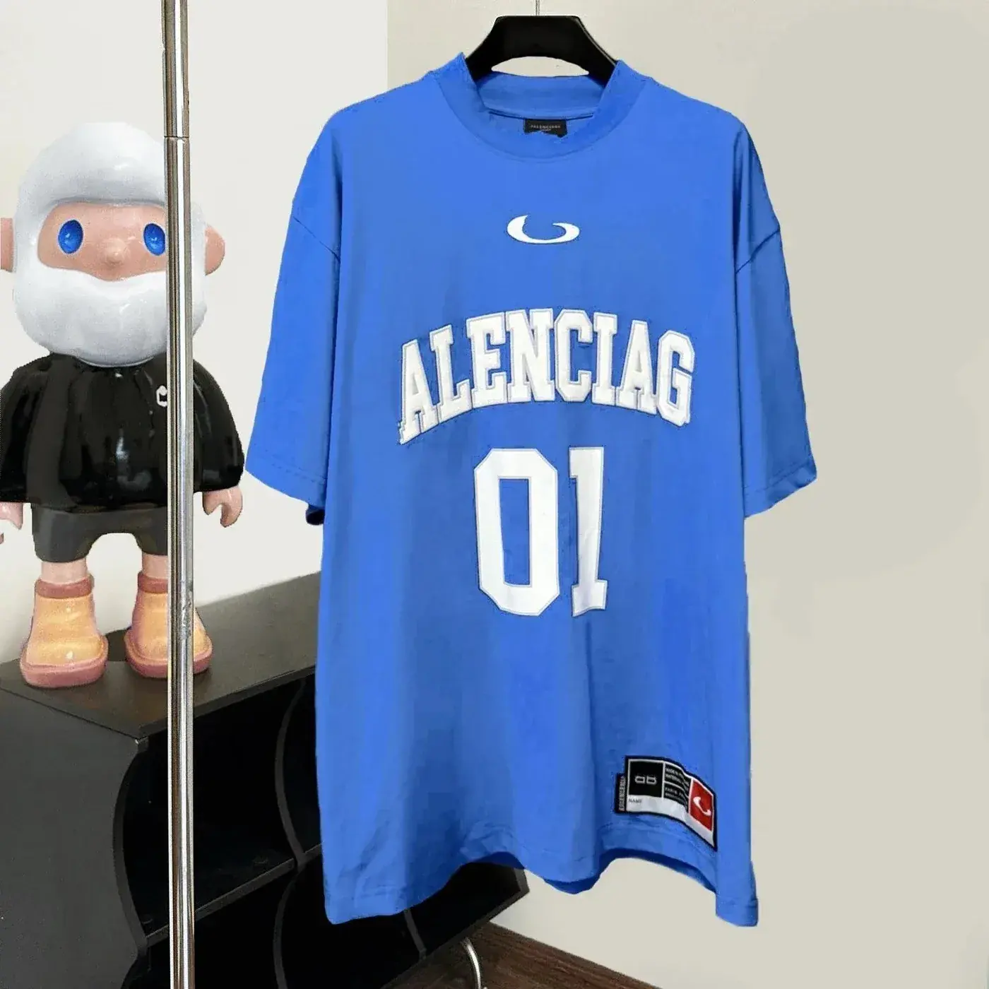 Balenciaga-Style American Basketball-Themed Oversized T-Shirt