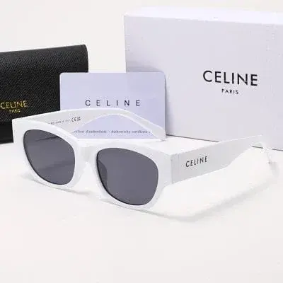 Celine Triomphe Rectangular Sunglasses White