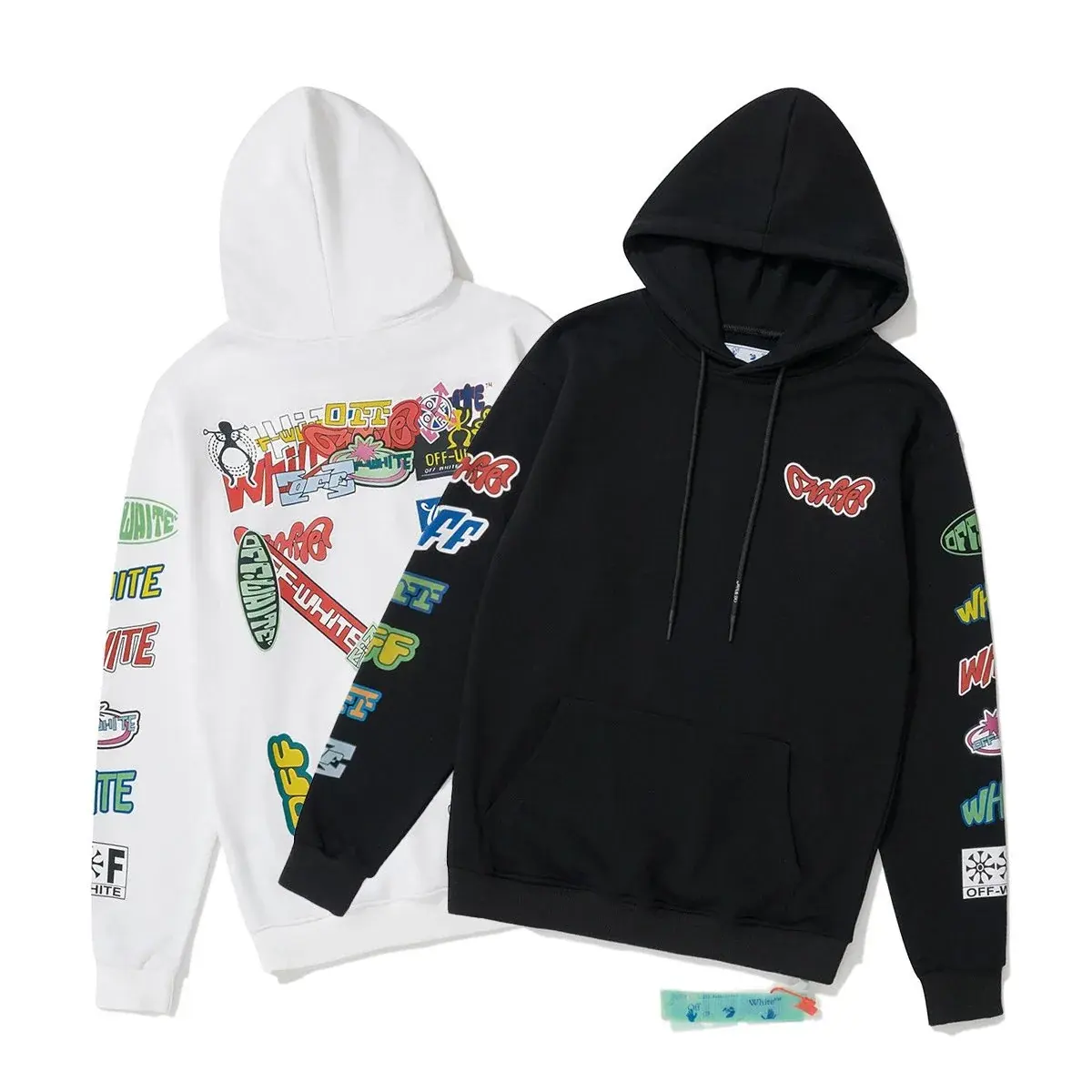 Off-White Multicolor Graphic Hoodie