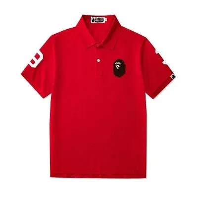 Bape Flocked Ape Head Short-Sleeve Polo Shirt