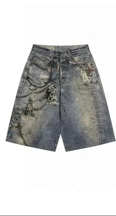 Acne Studios Printed Denim Shorts