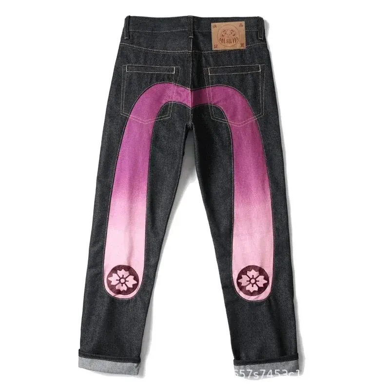 EVISU Classic Gradient "Big M" Cherry Blossom Jeans