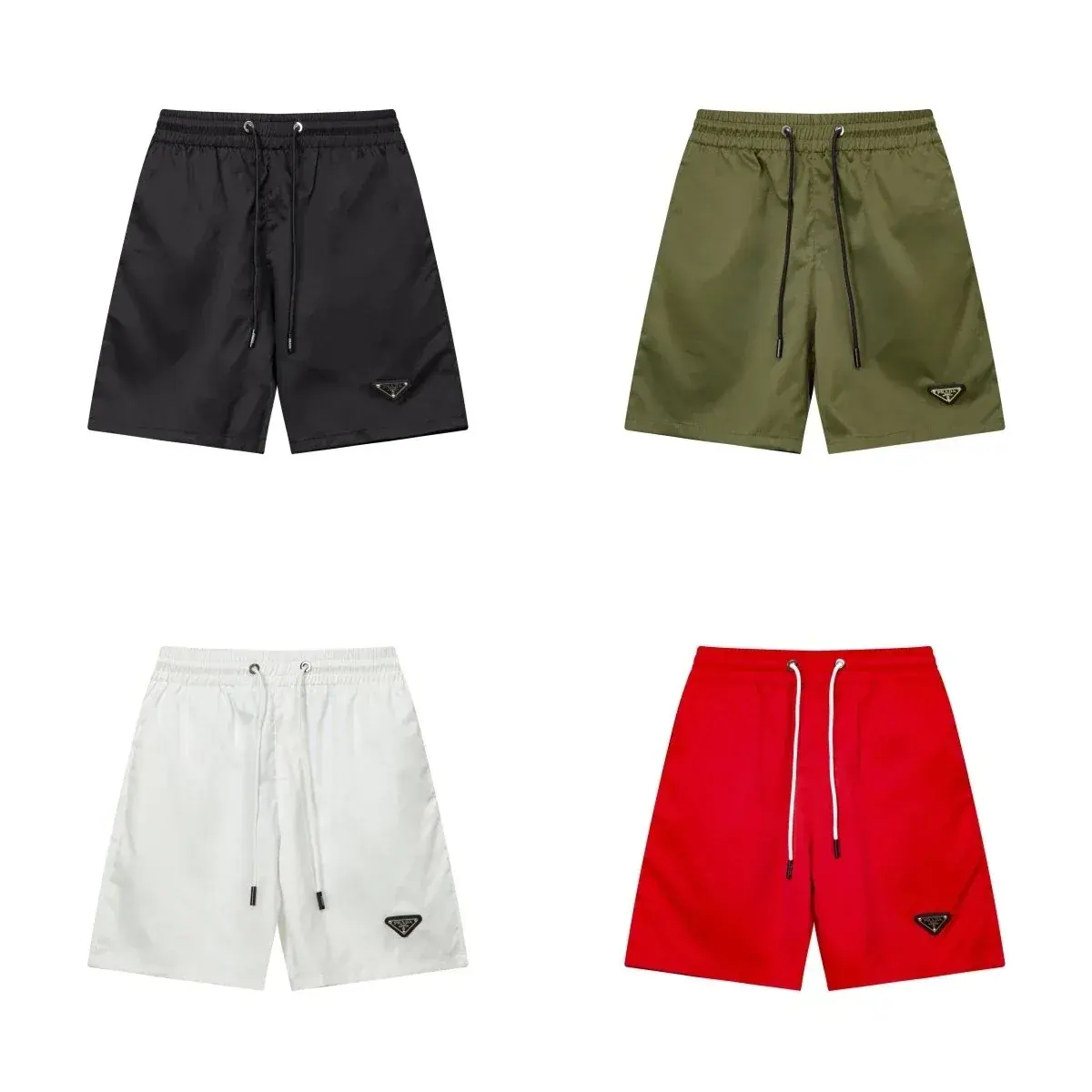 Prada triangle logo multi-color nylon swim shorts