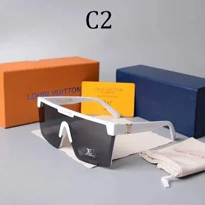LV white frame integrated shield sunglasses