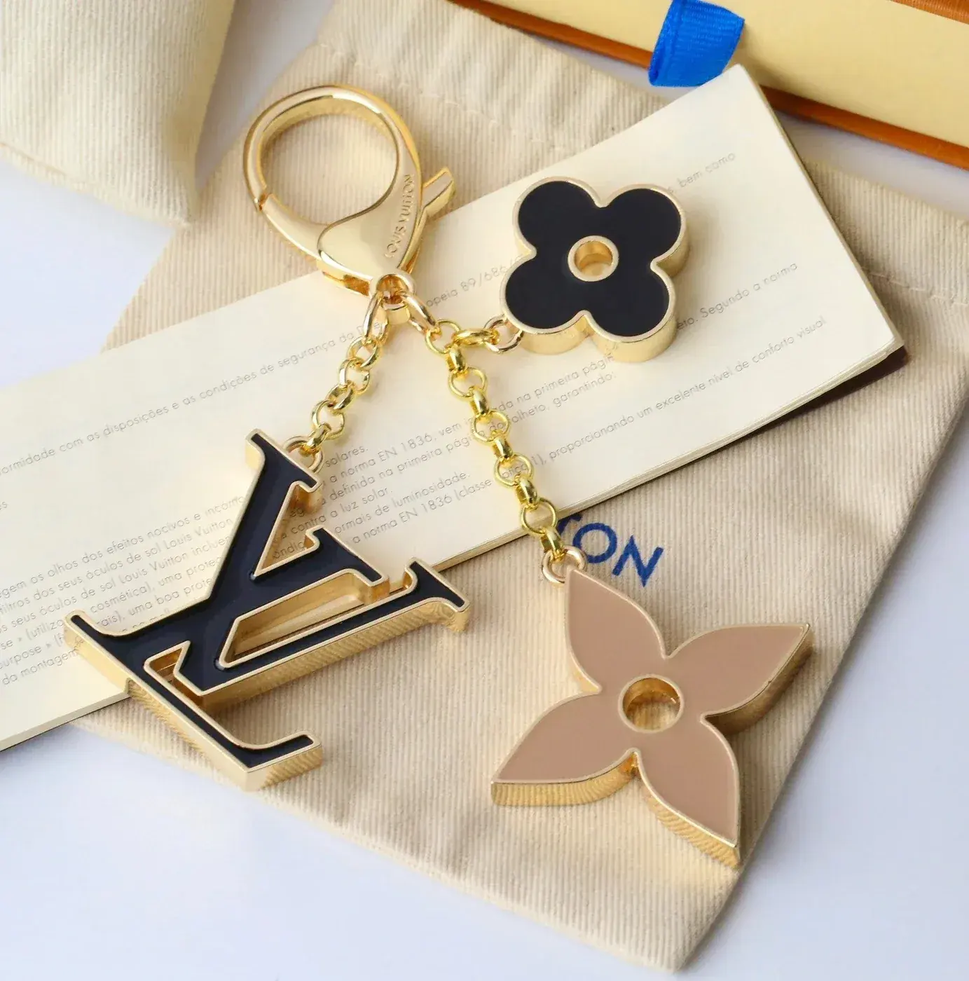Louis Vuitton Dual Floral LV Letter Key Charm