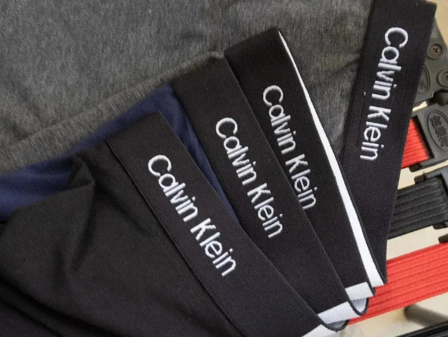 Calvin Klein Cotton Stretch Boxer Briefs 3-Pack Black Blue Grey