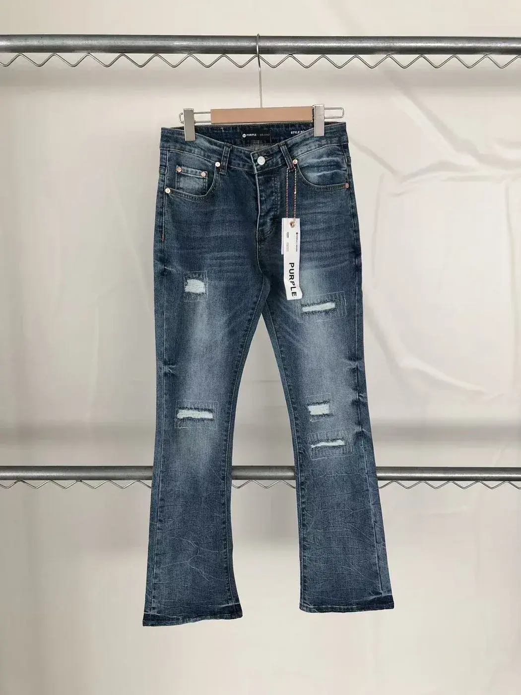 Purple Brand Distressed Flared Jeans