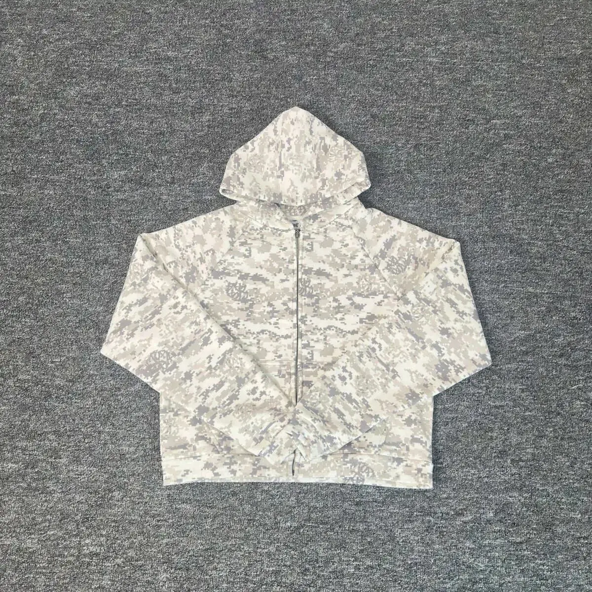Muertra Apricot Digital Camouflage Zip Hoodie