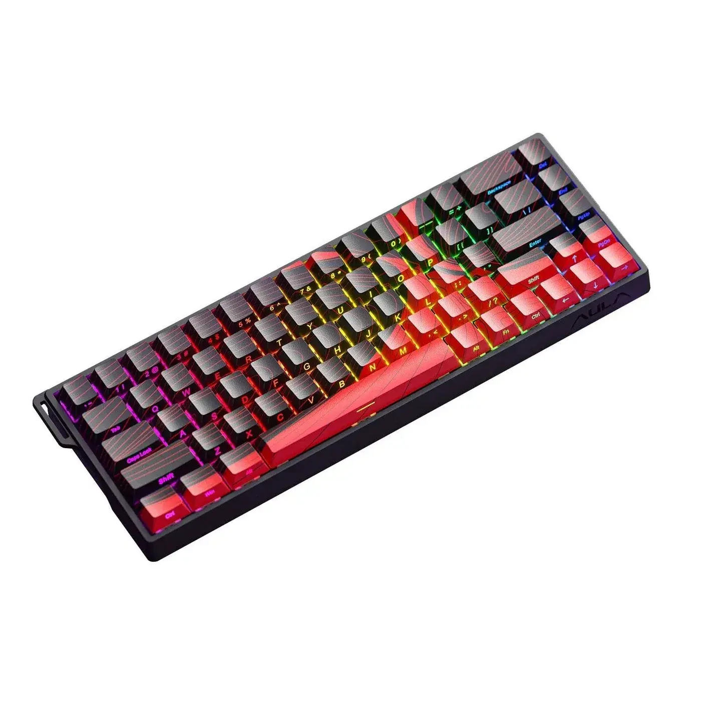 AULA Red-Black Side Printed Gradient RGB Mechanical Keyboard