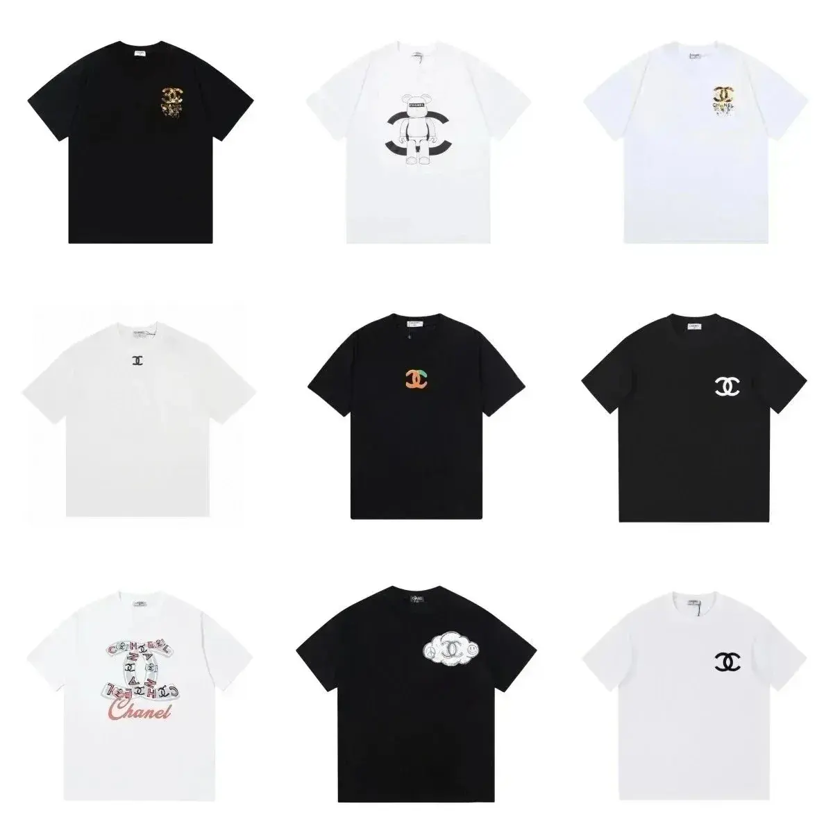 A trendy T-shirt featuring Chanel classic Double C logo as its central element