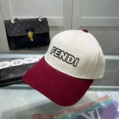 Fendi Two-Tone Cap Red