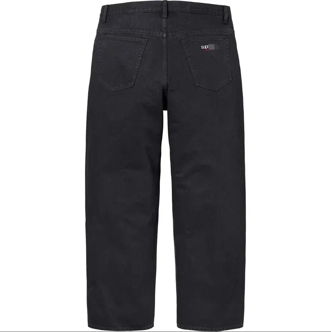 Supreme-Style Black Wide-Leg Jeans