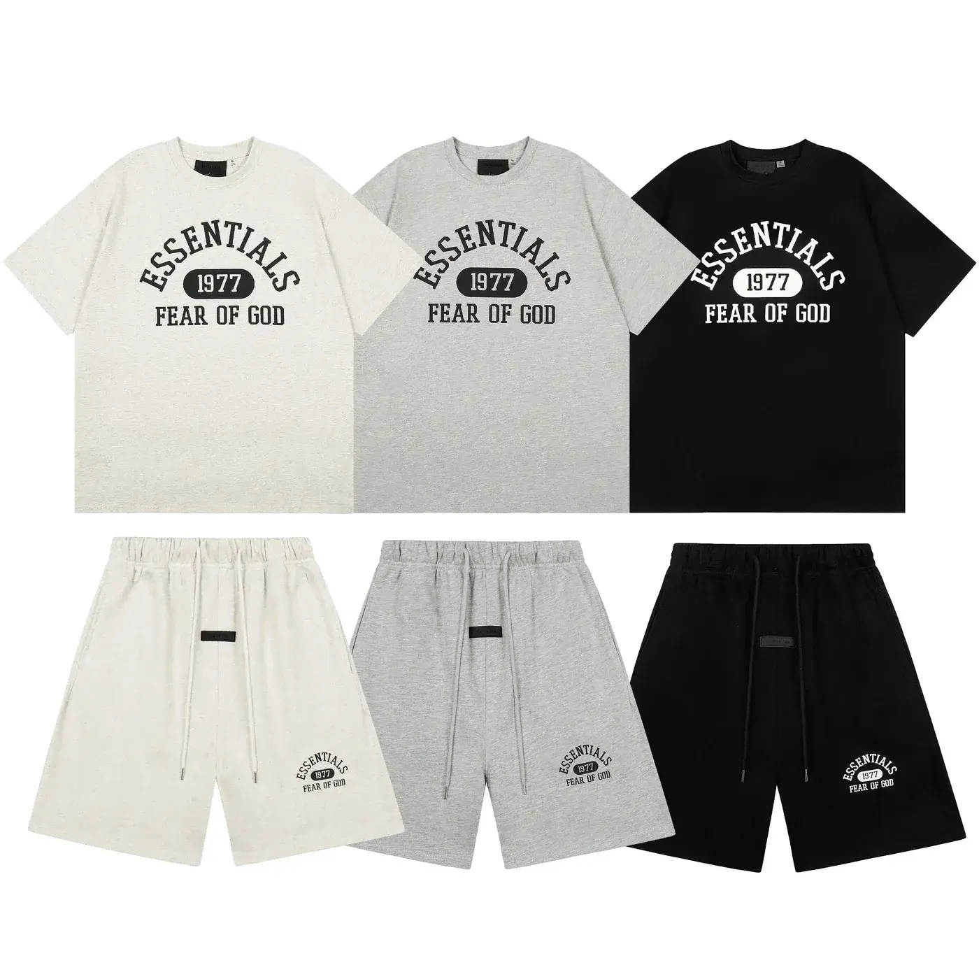 Fear of God Essentials 1977 letter T-Shirt & shorts set