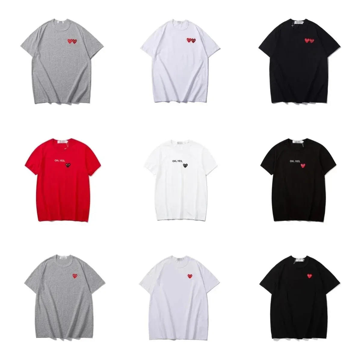 CDG PLAY (Rei Kawakubo) Classic Embroidered Heart T-Shirt