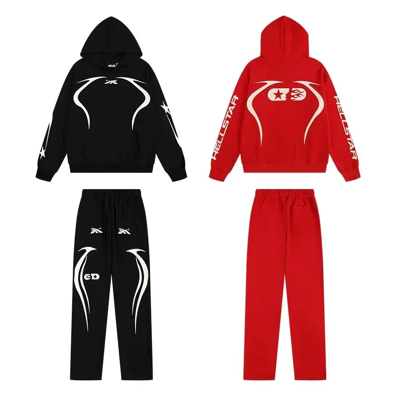 Hellstar Flame Portrait Print Sweatshirt and Sweatpants Set