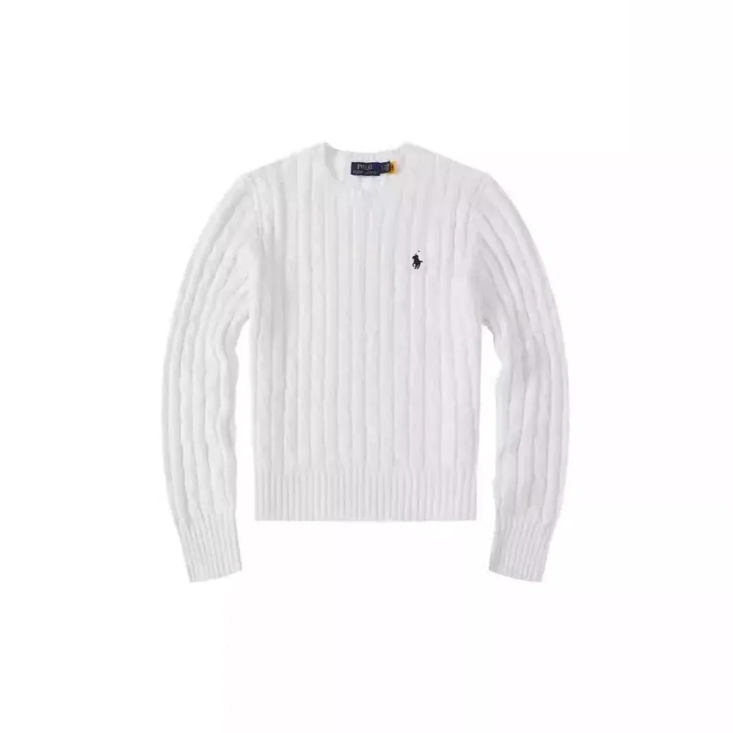 Polo Ralph Lauren Cable-Knit Crewneck Sweater White