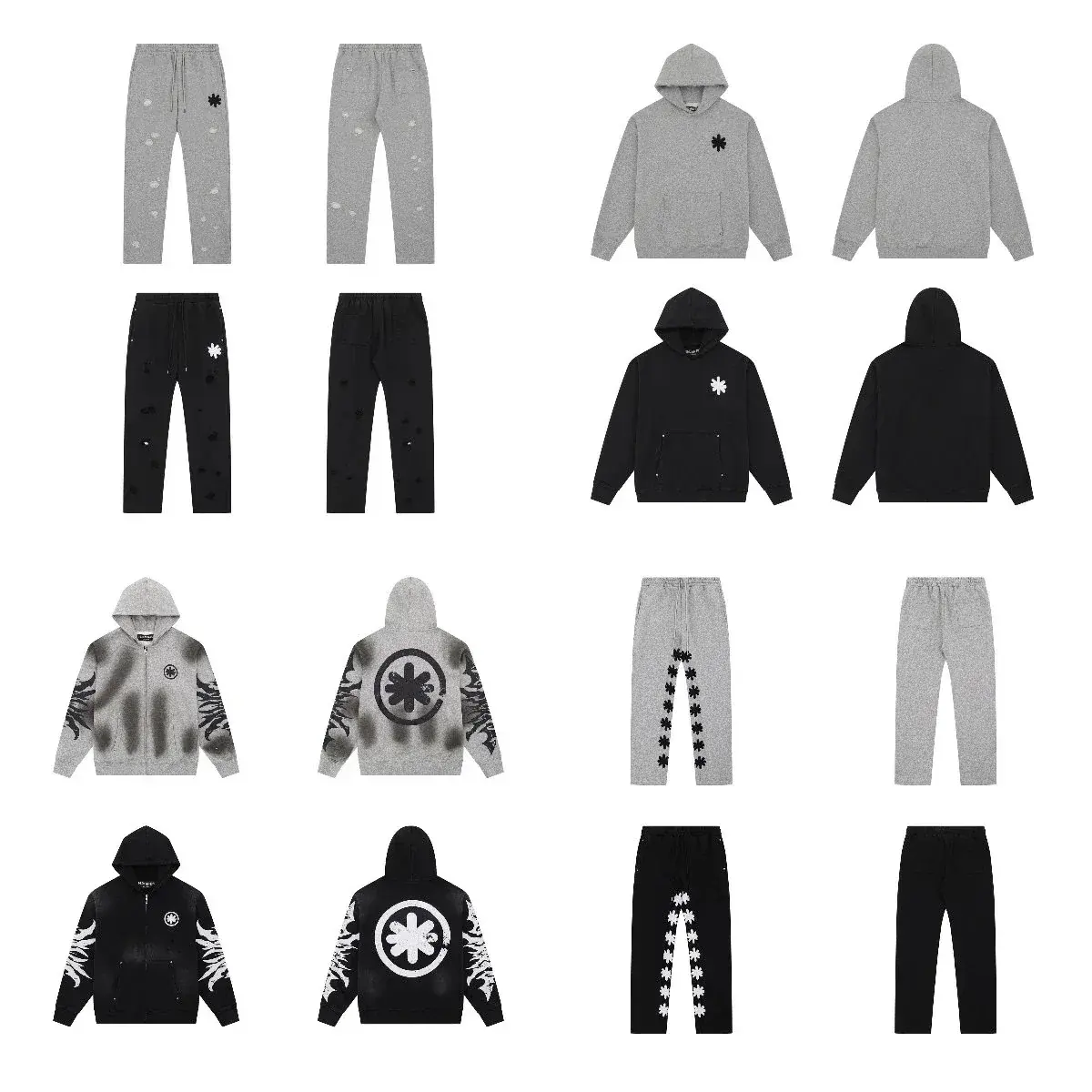 Snowflake Graphic Hoodie and Sweatpants Set