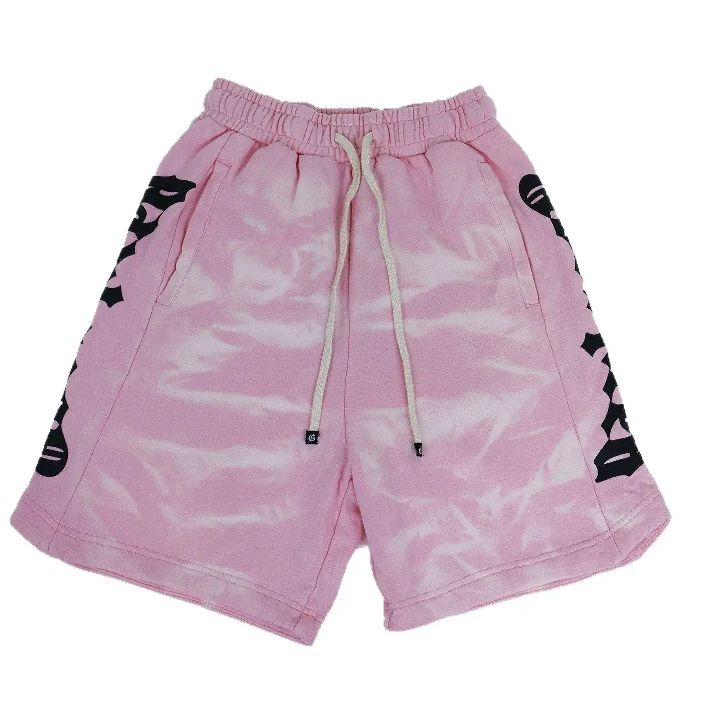 Hellstar-Style Pink Gradient Print Athletic Shorts