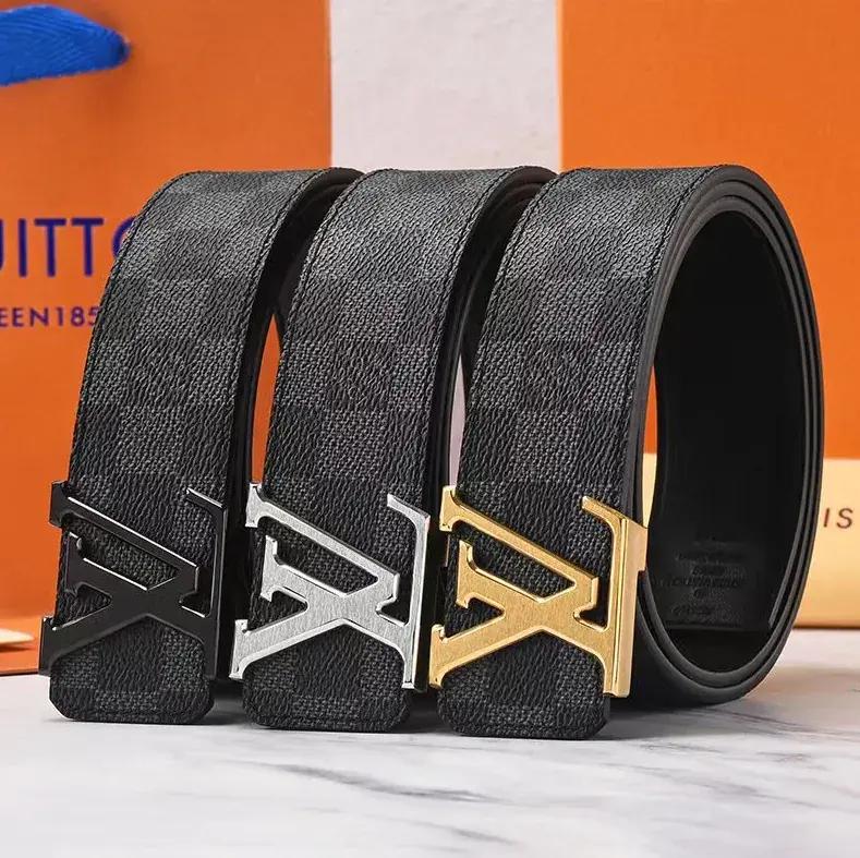Louis Vuitton Damier LV Buckle Belt Black