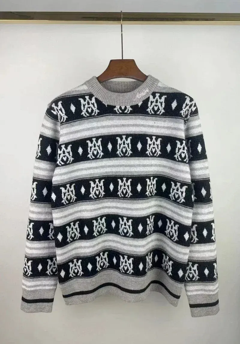 Amiri Retro Striped Jacquard Crew Neck Sweater