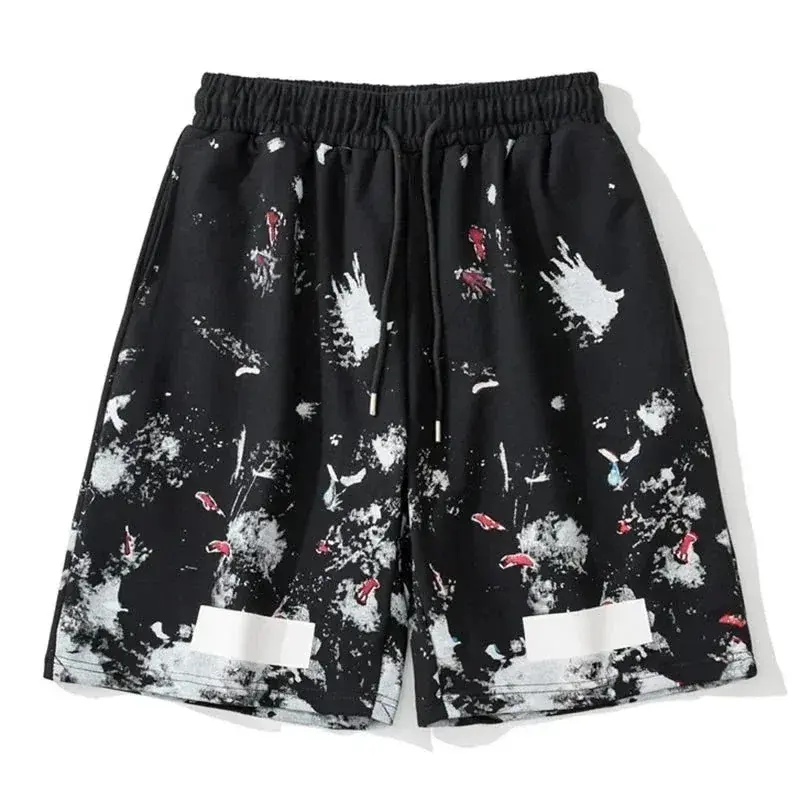 Off-White (often abbreviated as OW) Classic "Starry Sky / Fireworks Splatter" Print Shorts