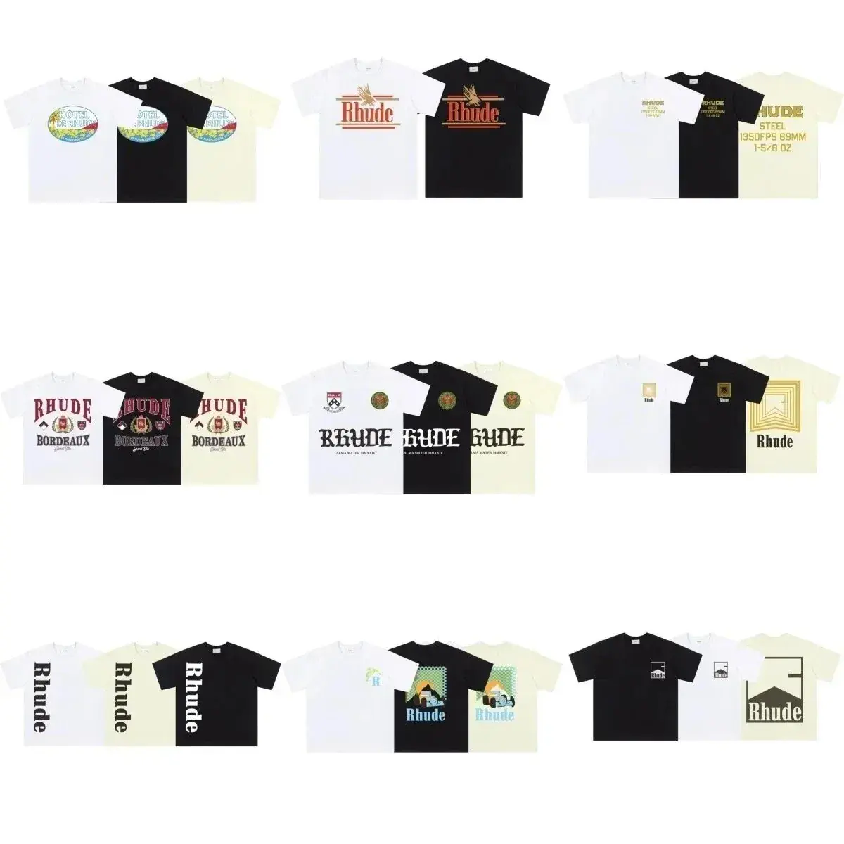 Rhude Brand American Vintage-Style T-Shirt