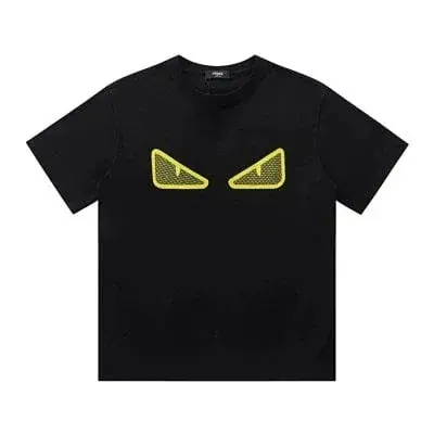 FENDI fluorescent green letter black T-Shirt