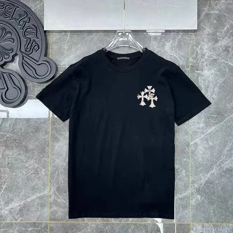 Chrome Hearts-Style Colorful Triple Fleur-de-Lis Cross T-Shirt