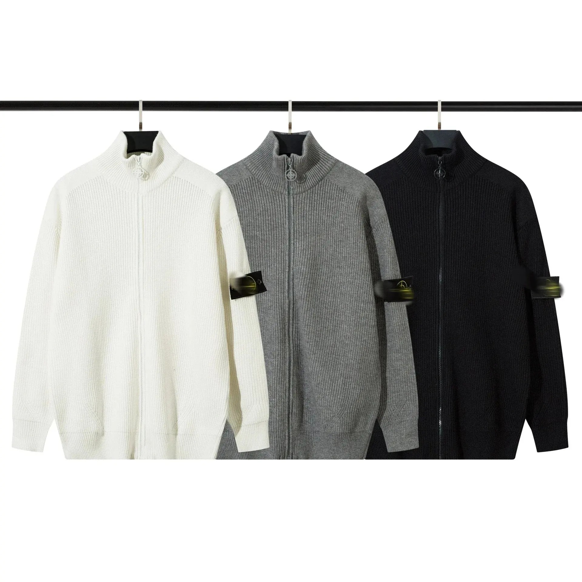 Stone Island stand-up collar zip-up cardigan