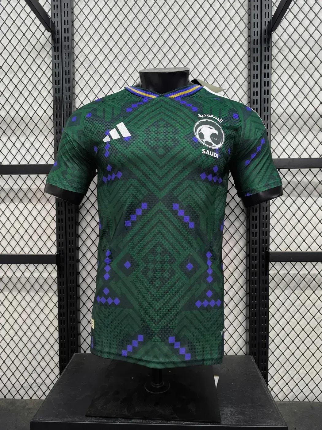 The home jersey of the Saudi Arabia national men football team designed by Adidas
