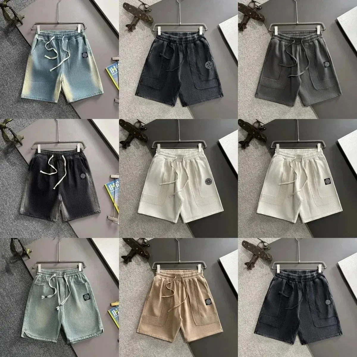 Stone Island-Style Casual Cargo Shorts