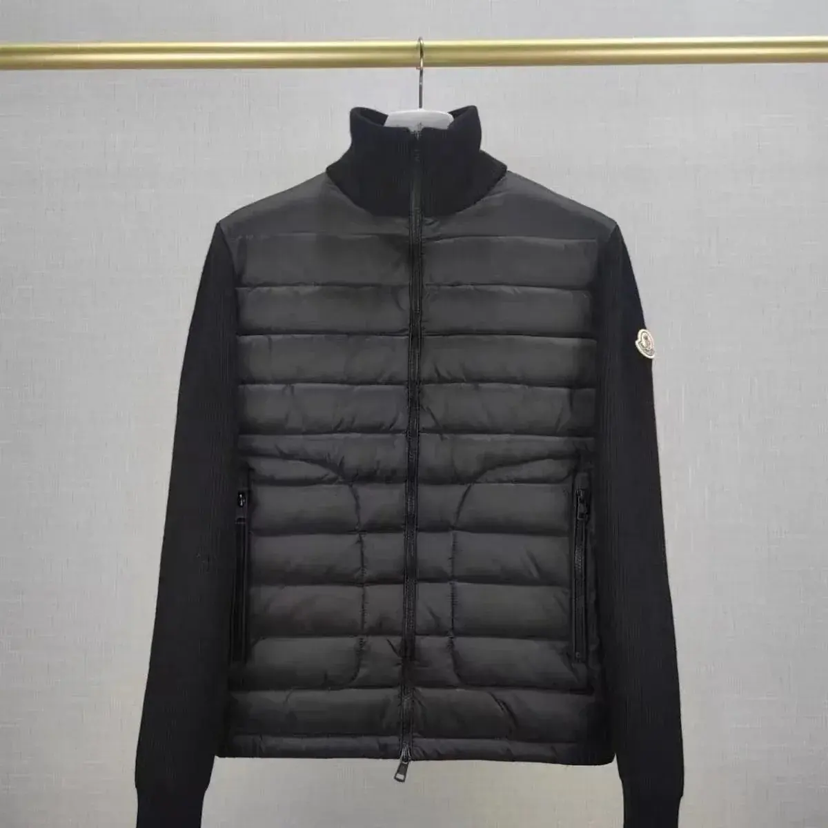 Moncler Knit-Sleeve Puffer Jacket