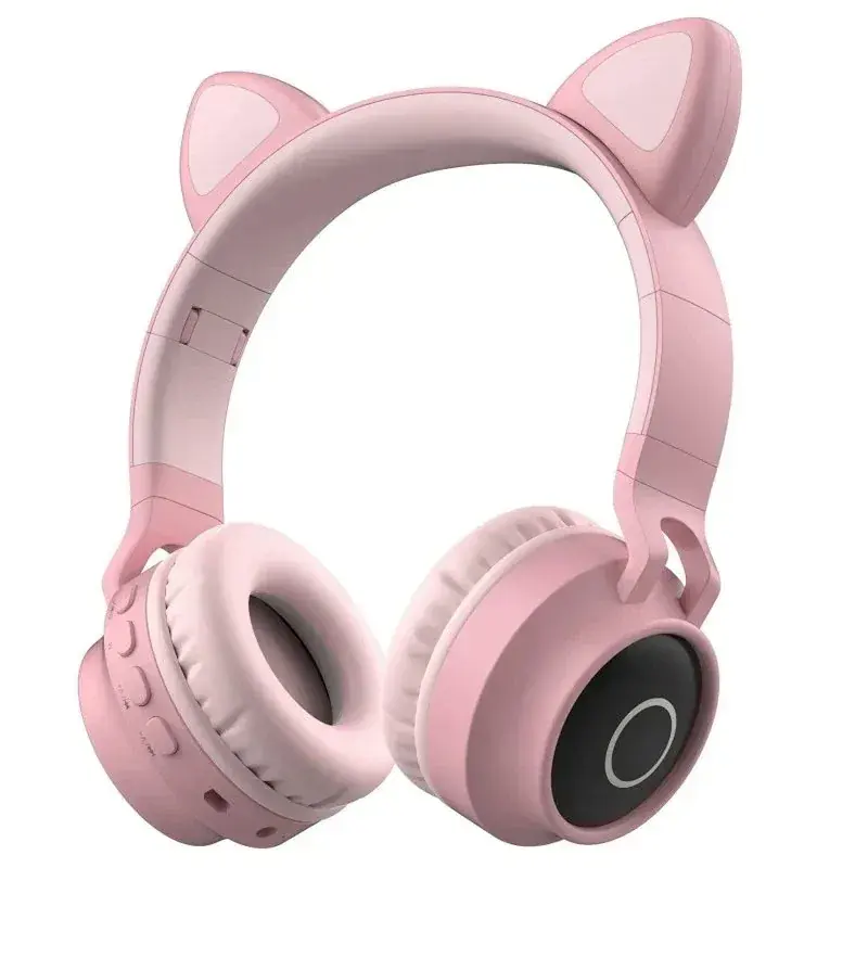 Pink Cat-Ear Wireless Headphones