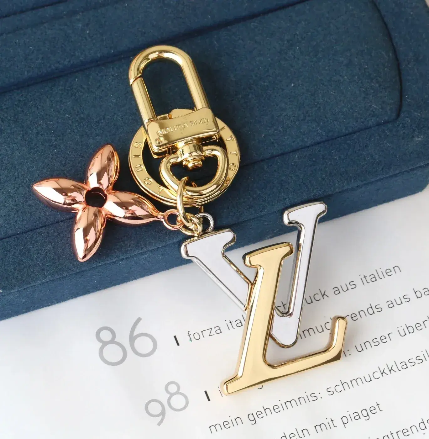Louis Vuitton Floral LV Charm Keychain