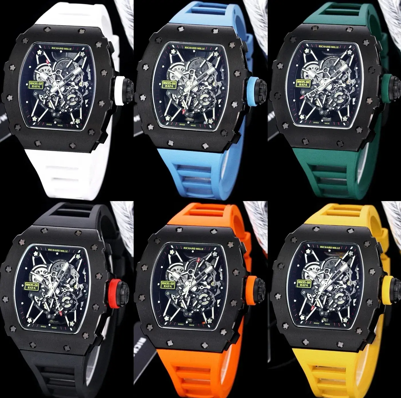 Richard Mille Multicolor Rubber Skeleton Watch