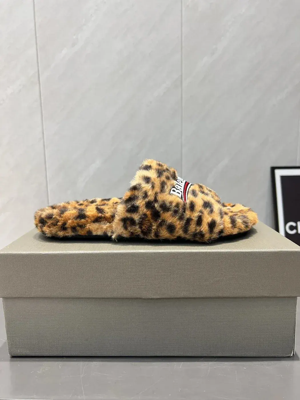 Balenciaga Leopard Furry Slippers