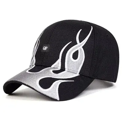 Flame Baseball Cap Black