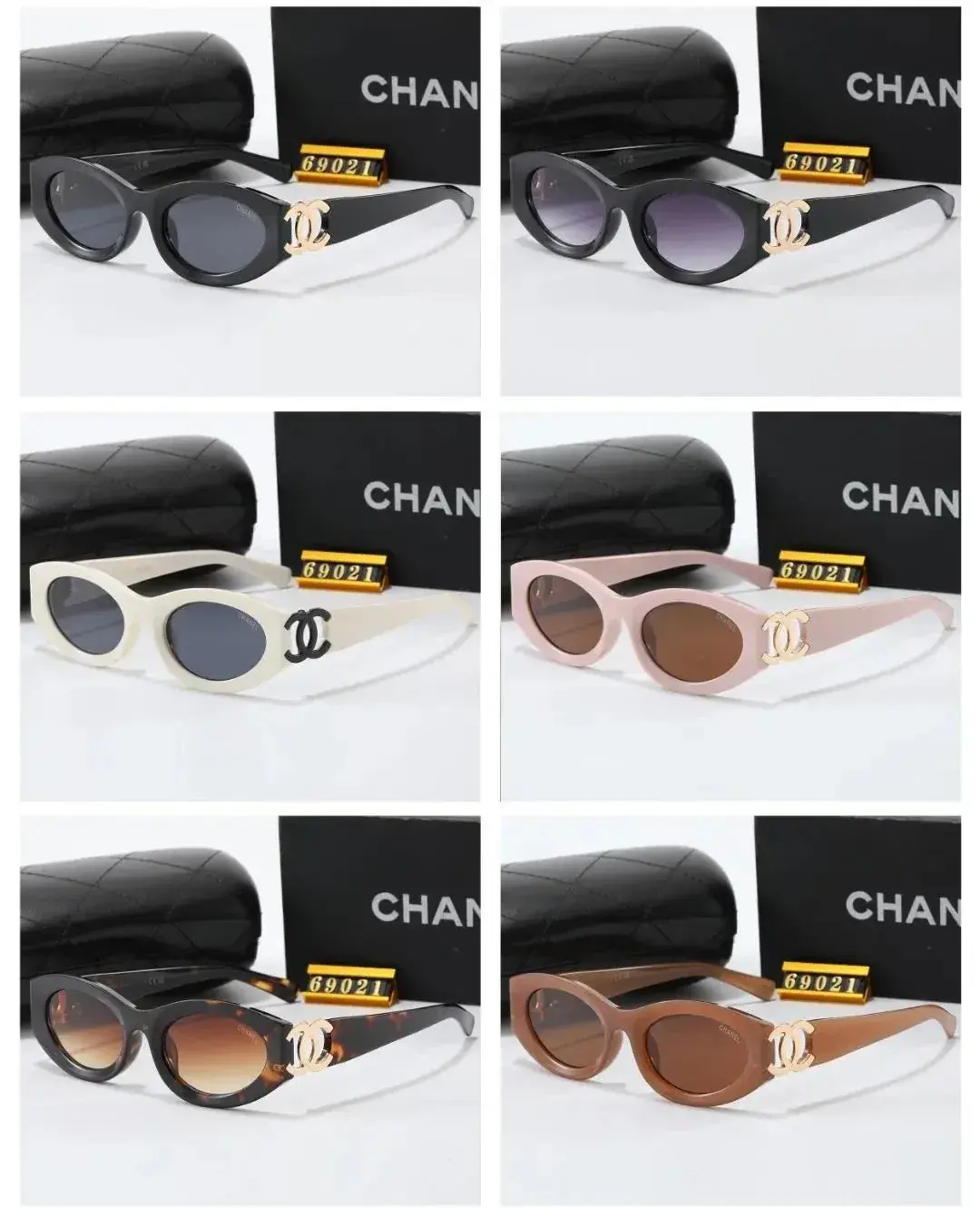 CHANEL Classic Double-C Oval Cat-Eye Sunglasses