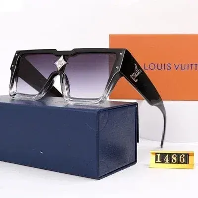 LV black transparent two-tone star square sunglasses