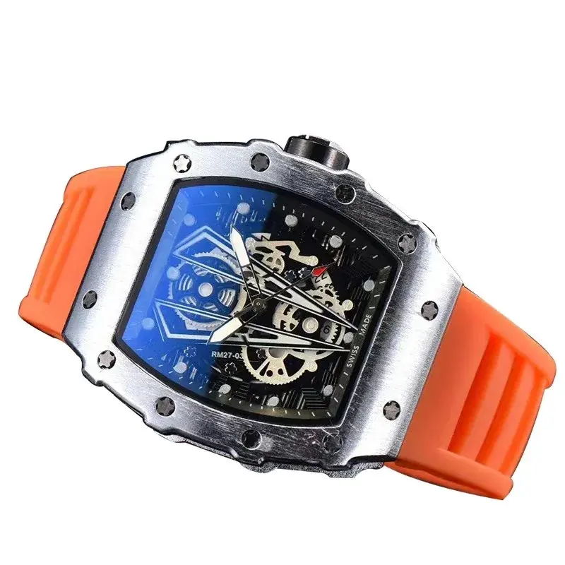 Richard Mille Skeleton-Dial Watch Orange Strap